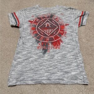 American Fighter Gray and Red Short Sleeve Tee